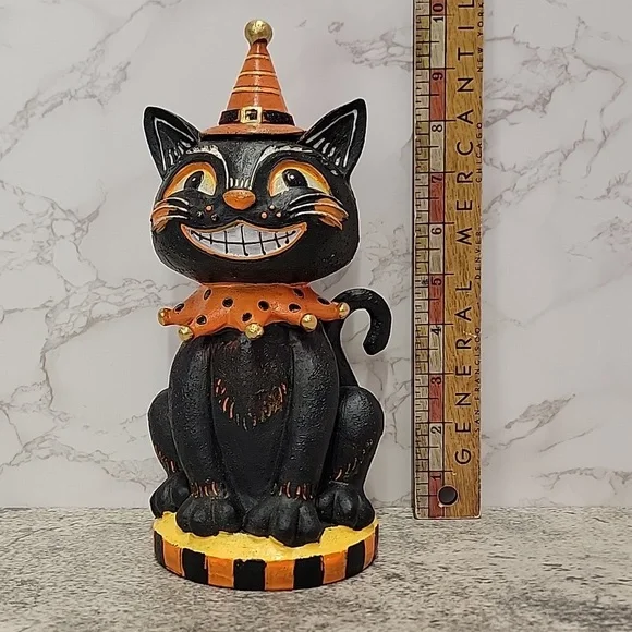 Retro Halloween black cat Statue Decor - Picture 5 of 6